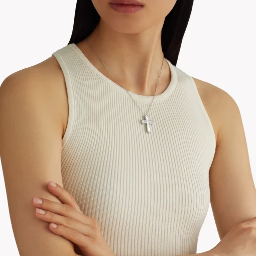 Graff Baguette Cut Diamond Cross Pendant^ Platinum|Classic Graff