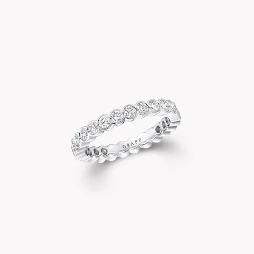 Graff Bezel Set Round Diamond Wedding Band^ Eternity Rings|For Her