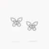 Graff Butterfly Silhouette Diamond Mini Stud Earrings^ White Gold|Butterfly