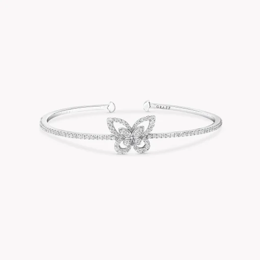 Graff Butterfly Silhouette Diamond Bangle^ White Gold|Butterfly
