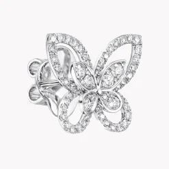 Graff Butterfly Silhouette Diamond Stud Earrings^ White Gold|Butterfly