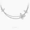 Graff Butterfly Silhouette Diamond Double Row Necklace^ White Gold|Butterfly
