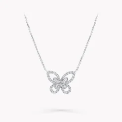 Graff Butterfly Silhouette Diamond Mini Pendant^ White Gold|Butterfly