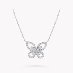 Graff Butterfly Silhouette Diamond Pendant^ White Gold|Butterfly