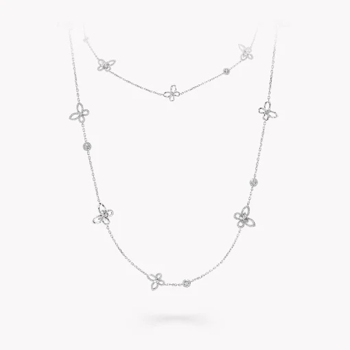 Graff Butterfly Silhouette Diamond Long Necklace^ White Gold|Necklaces & Pendants
