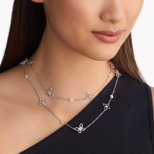 Graff Butterfly Silhouette Diamond Long Necklace^ White Gold|Necklaces & Pendants