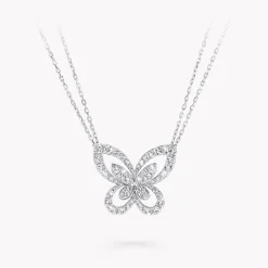 Graff Butterfly Silhouette Large Diamond Pendant^ White Gold|Butterfly
