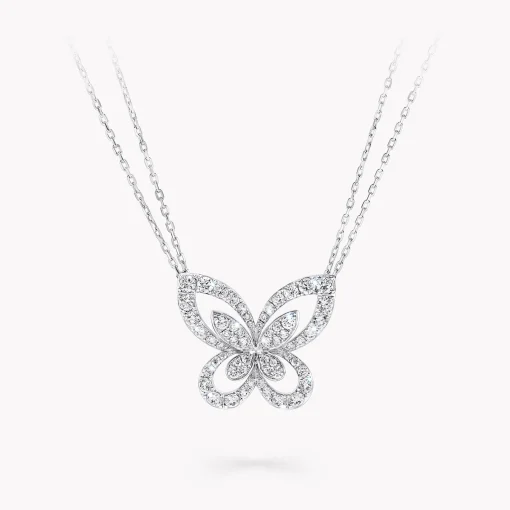Graff Butterfly Silhouette Large Diamond Pendant^ White Gold|Butterfly
