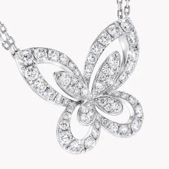 Graff Butterfly Silhouette Large Diamond Pendant^ White Gold|Butterfly