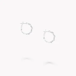Graff Classic Butterfly Diamond Petite Hoop Earrings^ White Gold|White Diamond