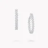 Graff Classic Butterfly Diamond Oval Hoop Earrings^ White Gold|White Diamond