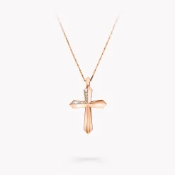 Graff Cross Pendant^ Rose Gold|Classic Graff