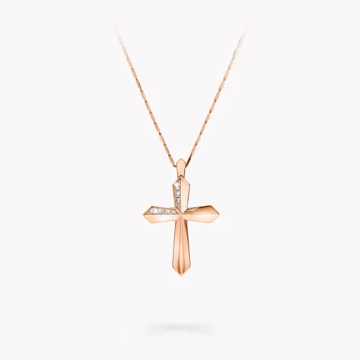 Graff Cross Pendant^ Rose Gold|Classic Graff