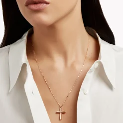 Graff Cross Pendant^ Rose Gold|Classic Graff