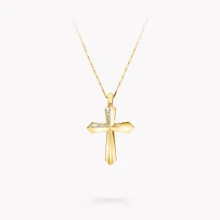Graff Cross Pendant^ Yellow Gold|Classic Graff