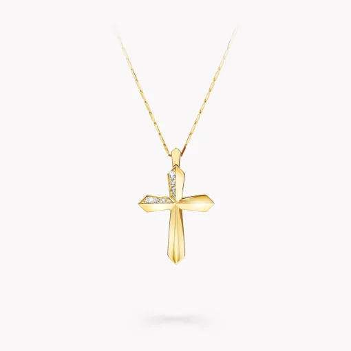 Graff Cross Pendant^ Yellow Gold|Classic Graff