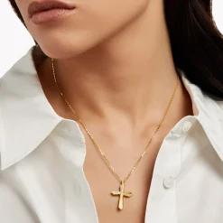Graff Cross Pendant^ Yellow Gold|Classic Graff