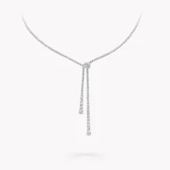 Graff Diamond Double Strand Knot Necklace^ Bridal Jewelry|White Diamond