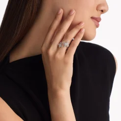Graff Double Butterfly Silhouette Diamond Ring^ White Gold|Butterfly