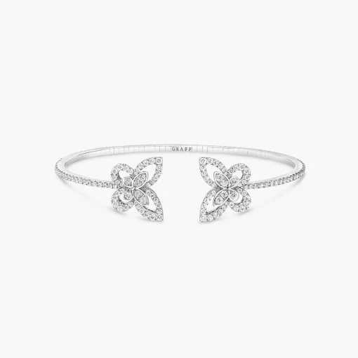 Graff Double Butterfly Silhouette Diamond Bangle^ White Gold|Butterfly