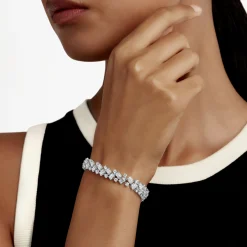 Graff Emerald Cut And Round Diamond Bracelet^ Bridal Jewelry|Platinum