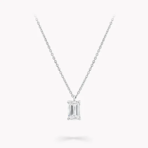 Graff Emerald Cut Diamond Pendant^ White Diamond|Classic Graff