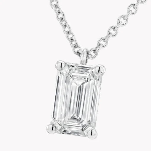 Graff Emerald Cut Diamond Pendant^ White Diamond|Classic Graff
