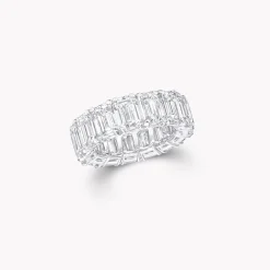 Graff Emerald Cut Diamond Wedding Band^ Eternity Rings|Platinum