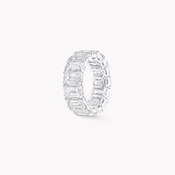 Graff Emerald Cut Diamond Wedding Band^ Eternity Rings|Platinum