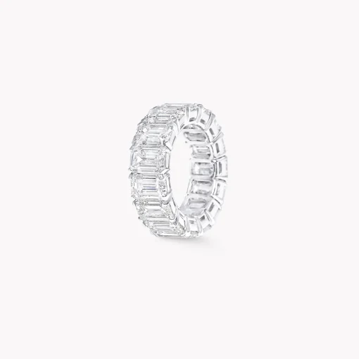 Graff Emerald Cut Diamond Wedding Band^ Eternity Rings|Platinum