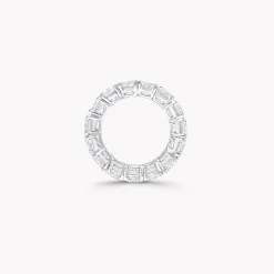 Graff Emerald Cut Diamond Wedding Band^ Eternity Rings|Platinum