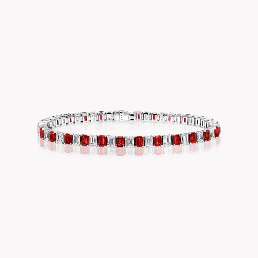 Graff Emerald Cut Ruby and Diamond Bracelet^ Ruby|Classic Graff