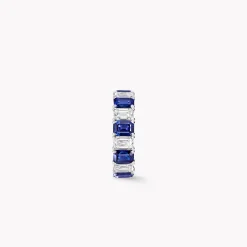 Graff Emerald Cut Sapphire and Diamond Wedding Band^ Eternity Rings|For Her