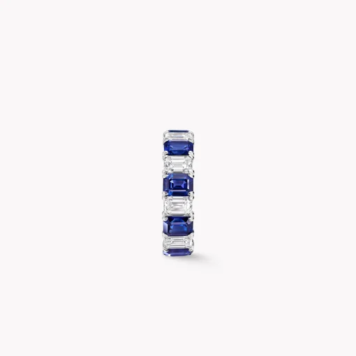 Graff Emerald Cut Sapphire and Diamond Wedding Band^ Eternity Rings|For Her