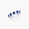 Graff Emerald Cut Sapphire and Diamond Wedding Band^ Eternity Rings|For Her