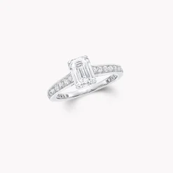 Graff Flame Emerald Cut Diamond Engagement Ring^ Emerald|Flame