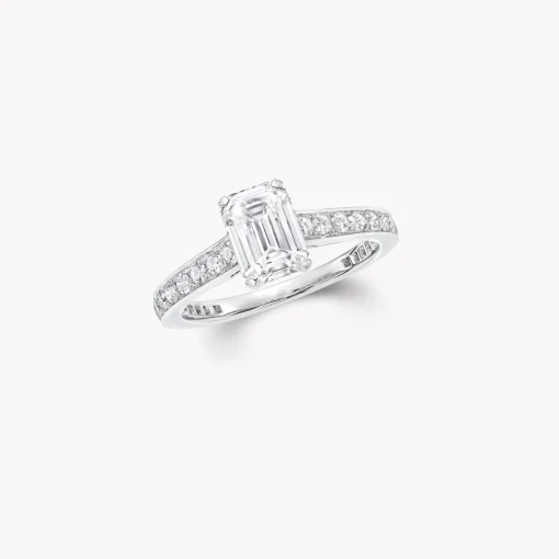 Graff Flame Emerald Cut Diamond Engagement Ring^ Emerald|Flame