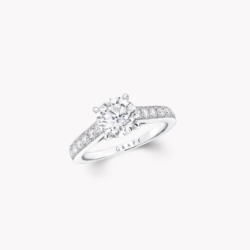 Graff Flame Round Diamond Engagement Ring^ Round|White Diamond