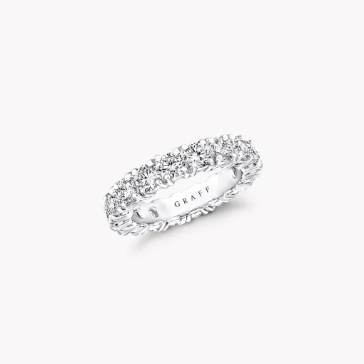Graff Four Claw Round Diamond Wedding Band^ Eternity Rings|For Her