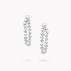 Graff Heart Shape Diamond Hoop Earrings^ Bridal Jewelry|White Diamond