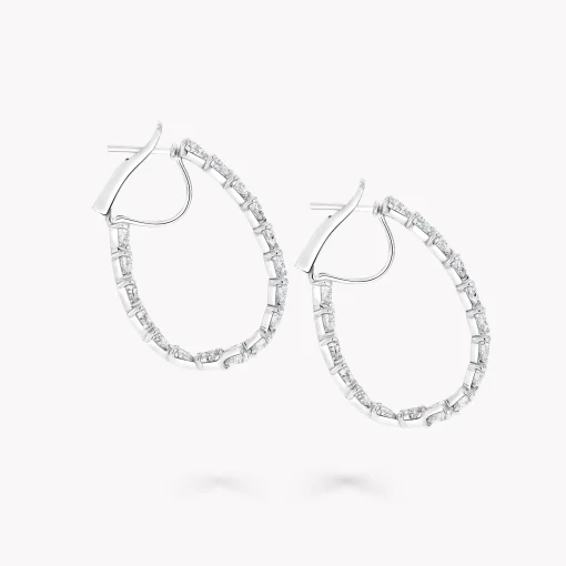 Graff Heart Shape Diamond Hoop Earrings^ Bridal Jewelry|White Diamond