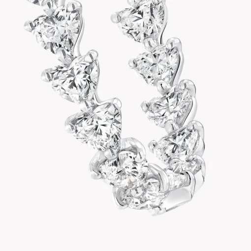 Graff Heart Shape Diamond Hoop Earrings^ Bridal Jewelry|White Diamond