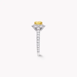 Graff Icon Cushion Cut Yellow and White Diamond Engagement Ring^ Cushion|Icon