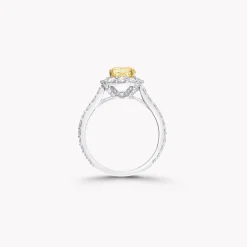Graff Icon Cushion Cut Yellow and White Diamond Engagement Ring^ Cushion|Icon