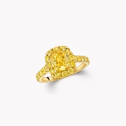 Graff Icon Cushion Cut Yellow Diamond Engagement Ring^ Cushion|Icon