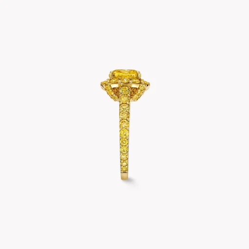 Graff Icon Cushion Cut Yellow Diamond Engagement Ring^ Cushion|Icon