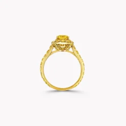Graff Icon Cushion Cut Yellow Diamond Engagement Ring^ Cushion|Icon