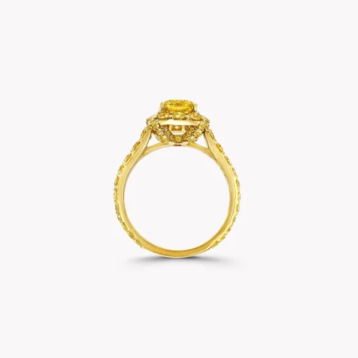 Graff Icon Cushion Cut Yellow Diamond Engagement Ring^ Cushion|Icon