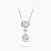Graff Icon Oval and Pear Shape Diamond Drop Necklace^ White Gold|White Diamond
