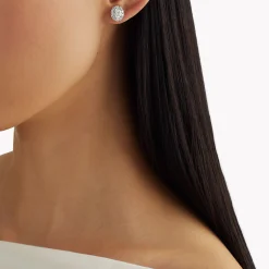 Graff Icon Oval Diamond Stud Earrings^ White Gold|White Diamond